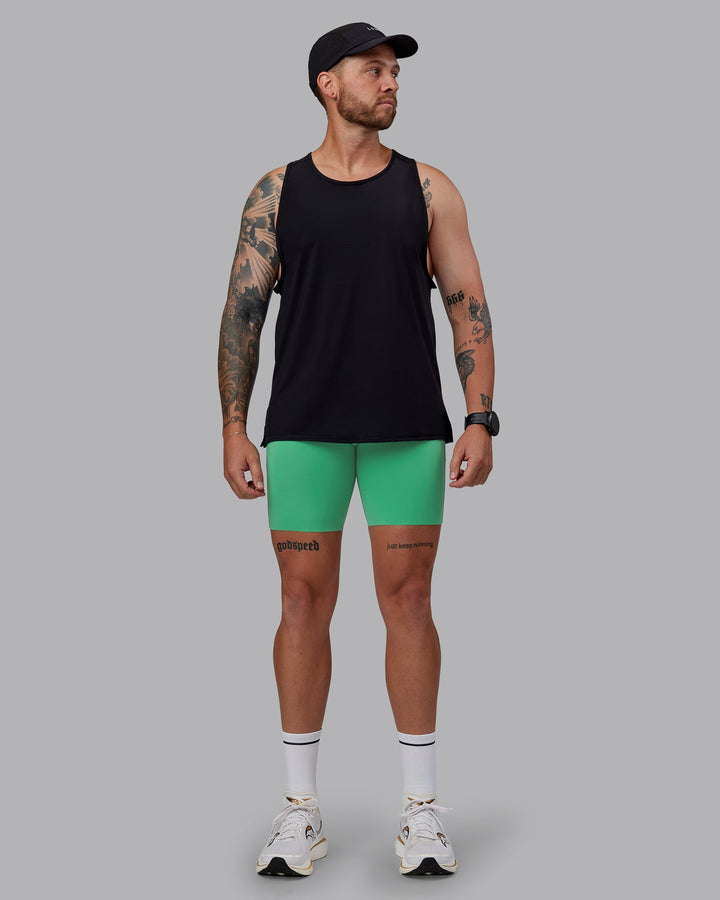 Man wearing Race Day Short Tight 8&quot; in Mystic Green | Size:M
