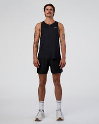 Man wearing Race Day Tank - Black-White | Model:Konnor | Size:M