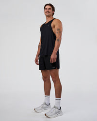 Man wearing Race Day Tank - Black-White | Model:Konnor | Size:M