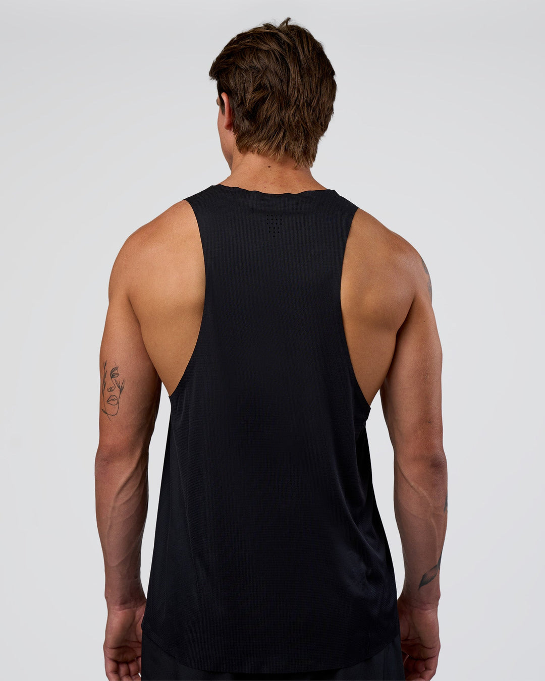 Man wearing Race Day Tank - Black-White | Model:Konnor | Size:M