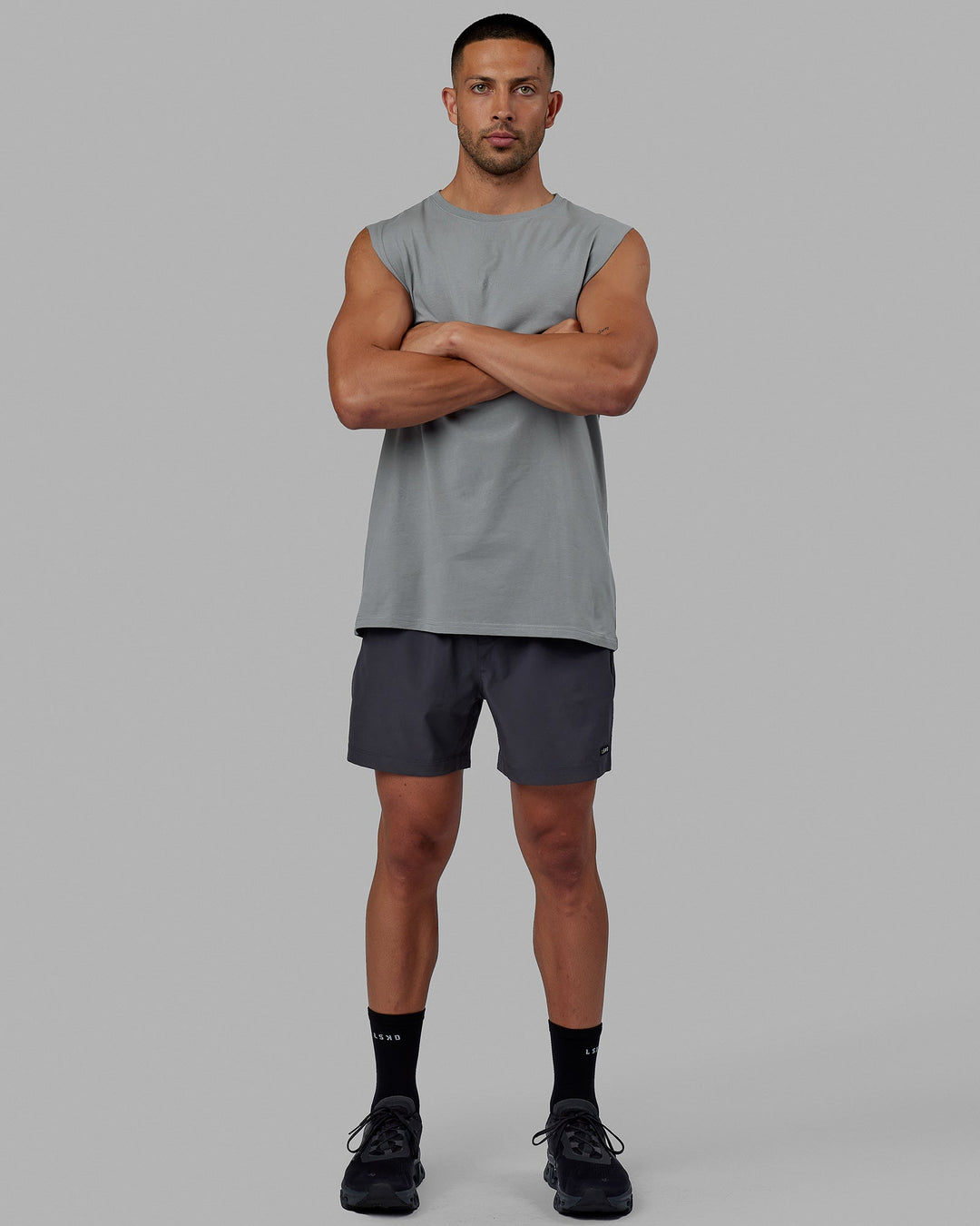 Man wearing Rep 5'' Performance Short - Asphalt