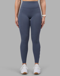 Woman wearing Rep Ultra High-Rise Full Length Legging Pockets - Night Shadow-White | Model:Amy | Size:M