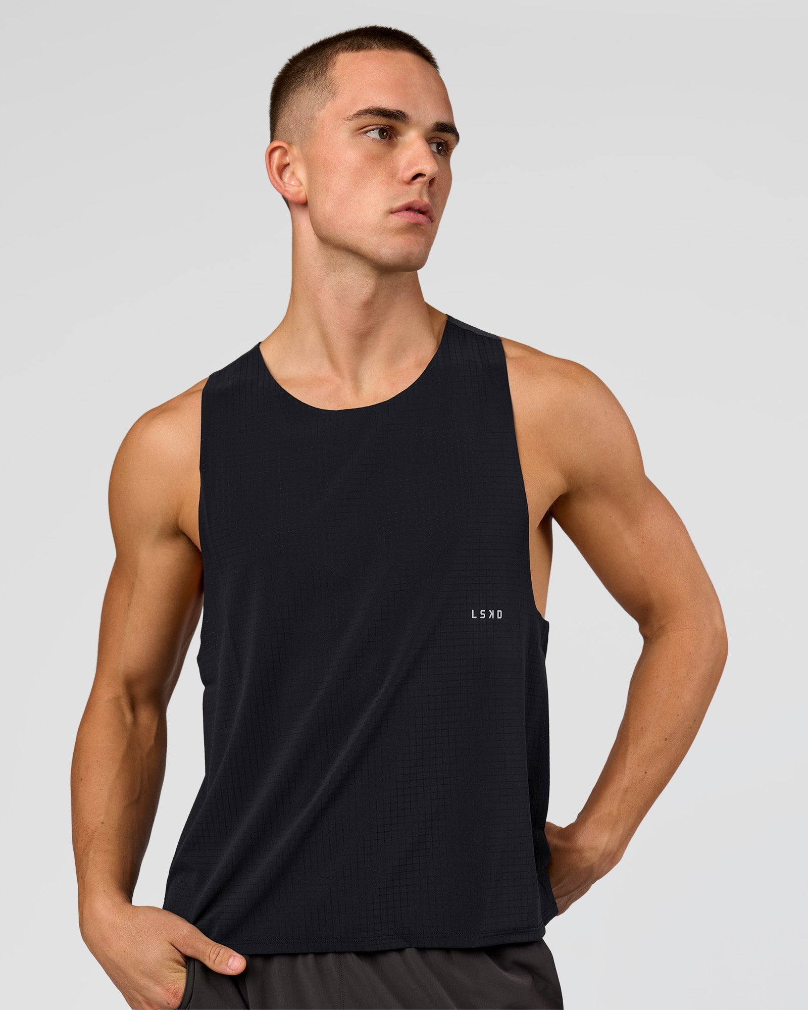 Run Club Elevate Pace Running Tank - Black-Onyx | LSKD – LSKD US