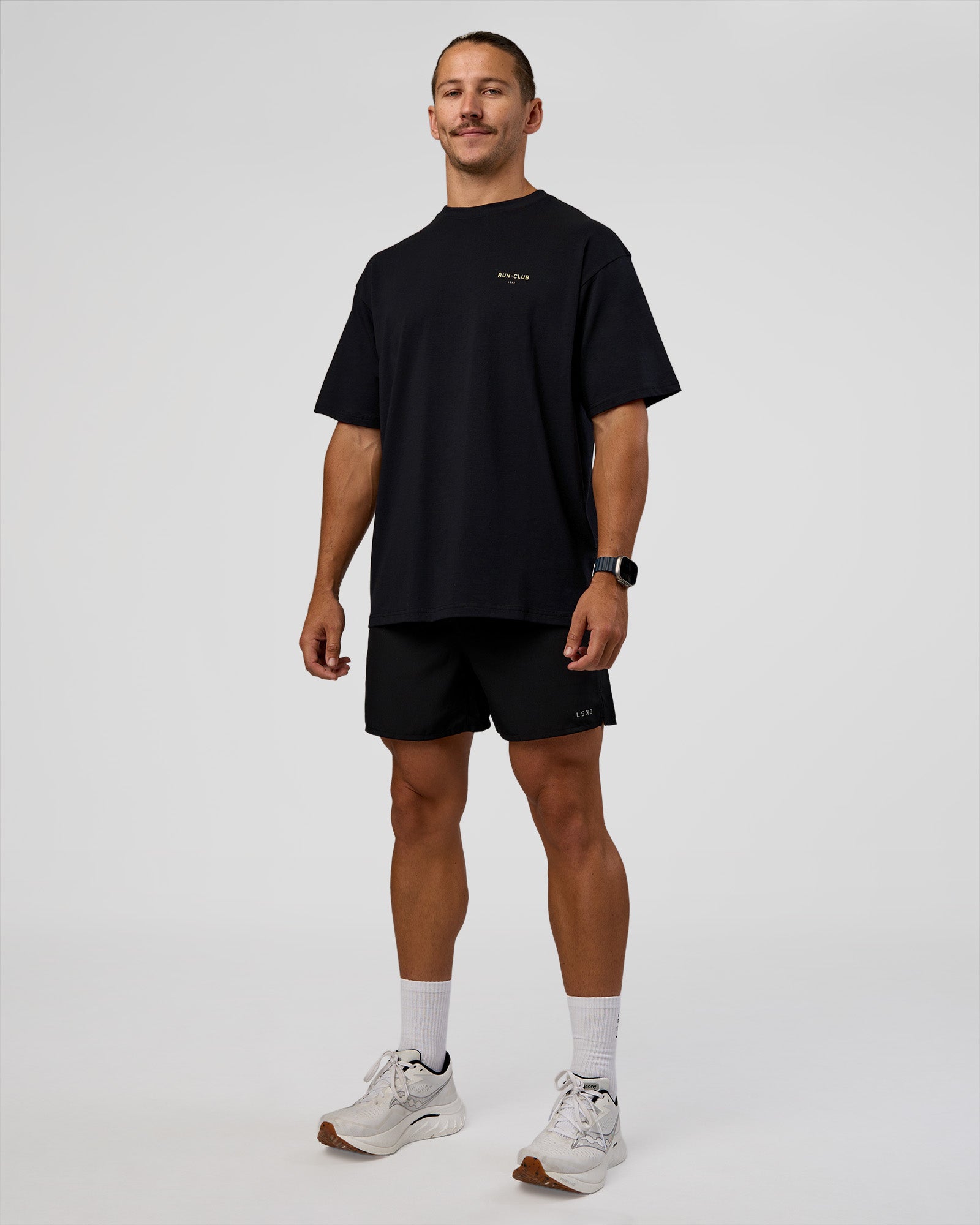 Unisex RUN CLUB FLXCotton Tee Oversize - Black-Yellow Fizz | LSKD