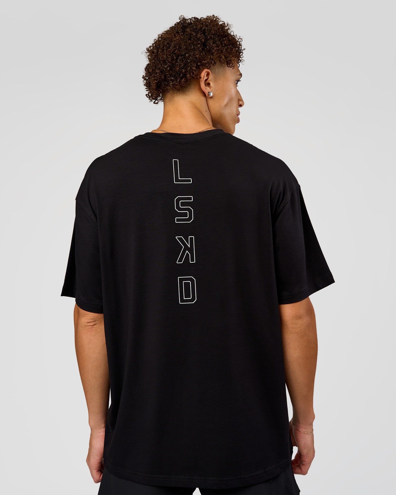 Run Club Script FLXCotton Oversized Tee - Black-Alloy | LSKD – LSKD US