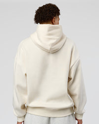 Man wearing Shadow Mode Oversized Hoodie - Off White | Model:Leandro | Size:M