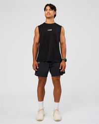 Man wearing Static Grit FLXCotton Tank - Black | Model:George | Size:M