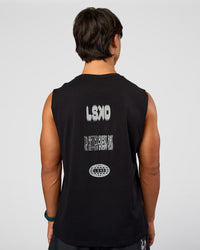 Man wearing Static Grit FLXCotton Tank - Black | Model:George | Size:M