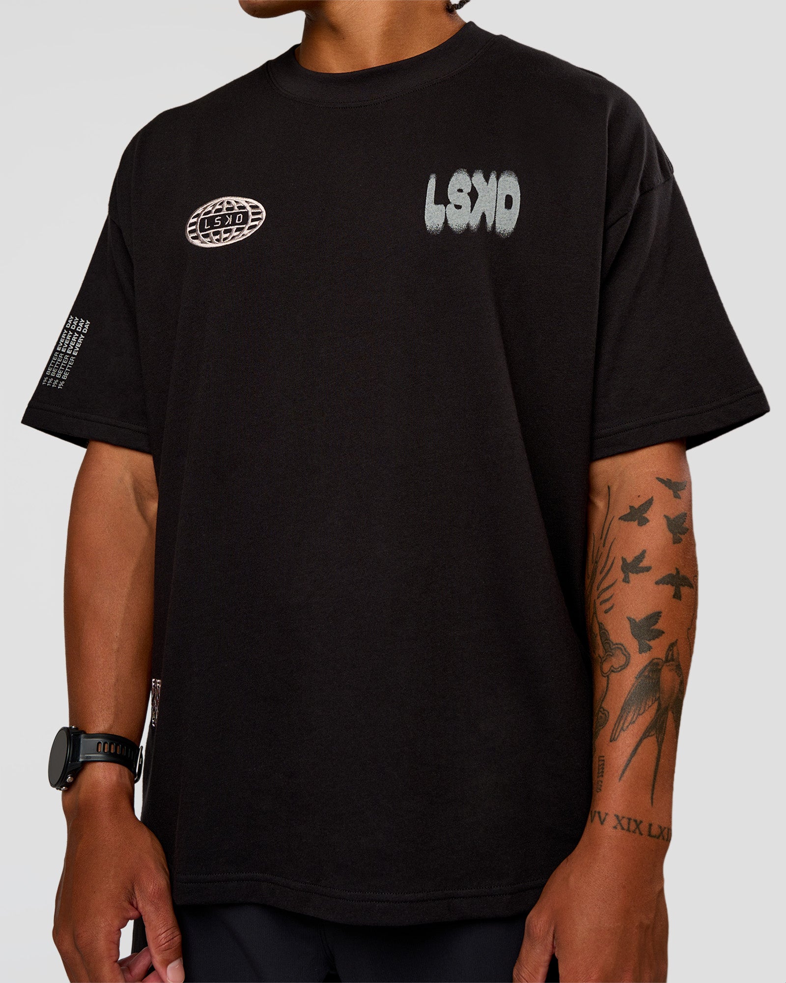 Static Grit Heavyweight Oversized Tee - Black-Alloy | LSKD – LSKD US