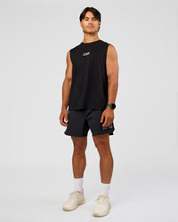 Man wearing Static Grit Lift 6" Short - Black-Alloy | Model:George | Size:M
