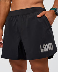 Man wearing Static Grit Lift 6" Short - Black-Alloy | Model:George | Size:M