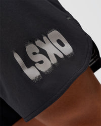 Man wearing Static Grit Lift 6" Short - Black-Alloy | Model:George | Size:M