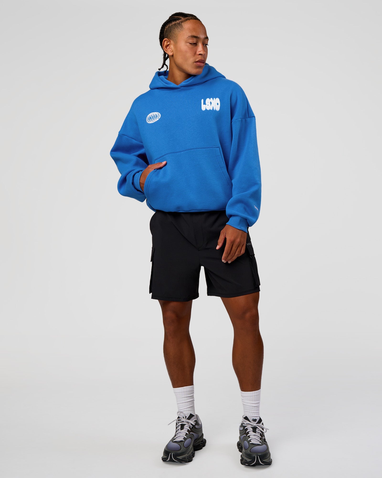 Static Grit Unisex Boxy Hoodie - Palace Blue-White | LSKD – LSKD US