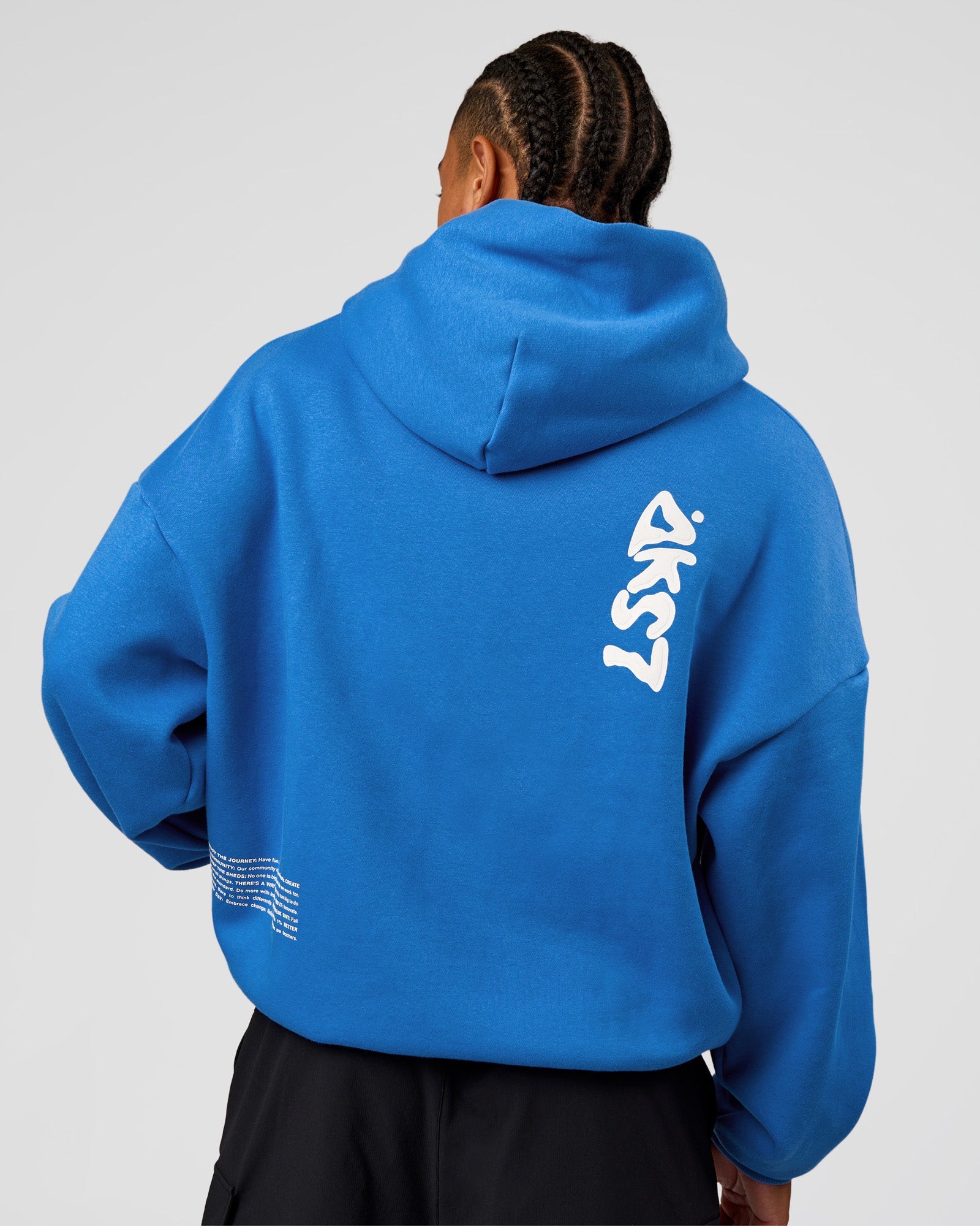 Static Grit Unisex Boxy Hoodie - Palace Blue-White | LSKD – LSKD US