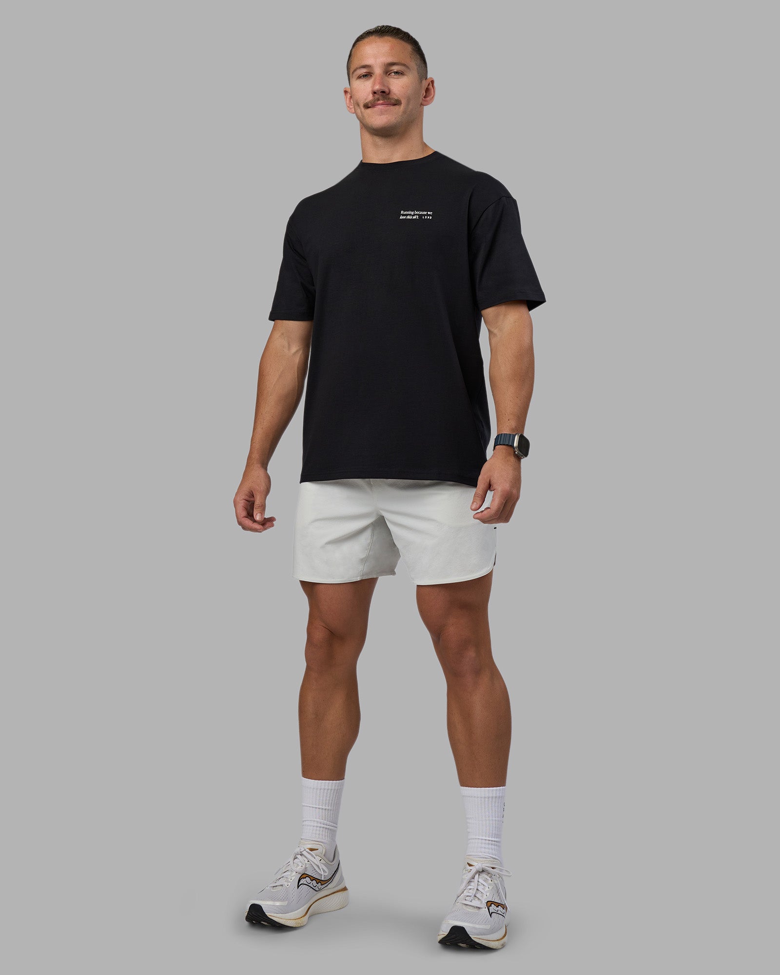 Today's Run FLXCotton Oversized Tee - Black-White | LSKD – LSKD US