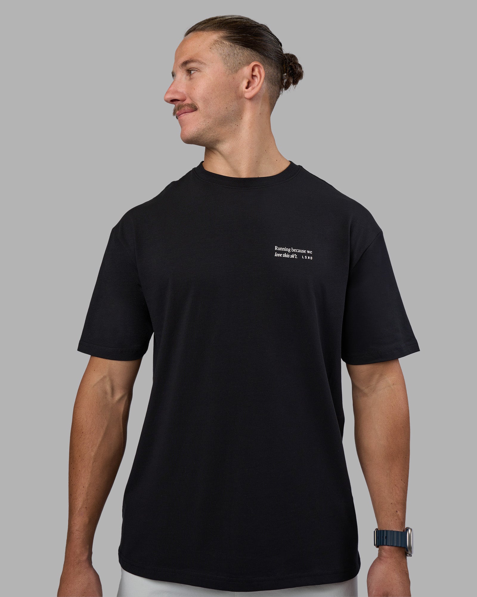 Today's Run FLXCotton Oversized Tee - Black-White | LSKD – LSKD US