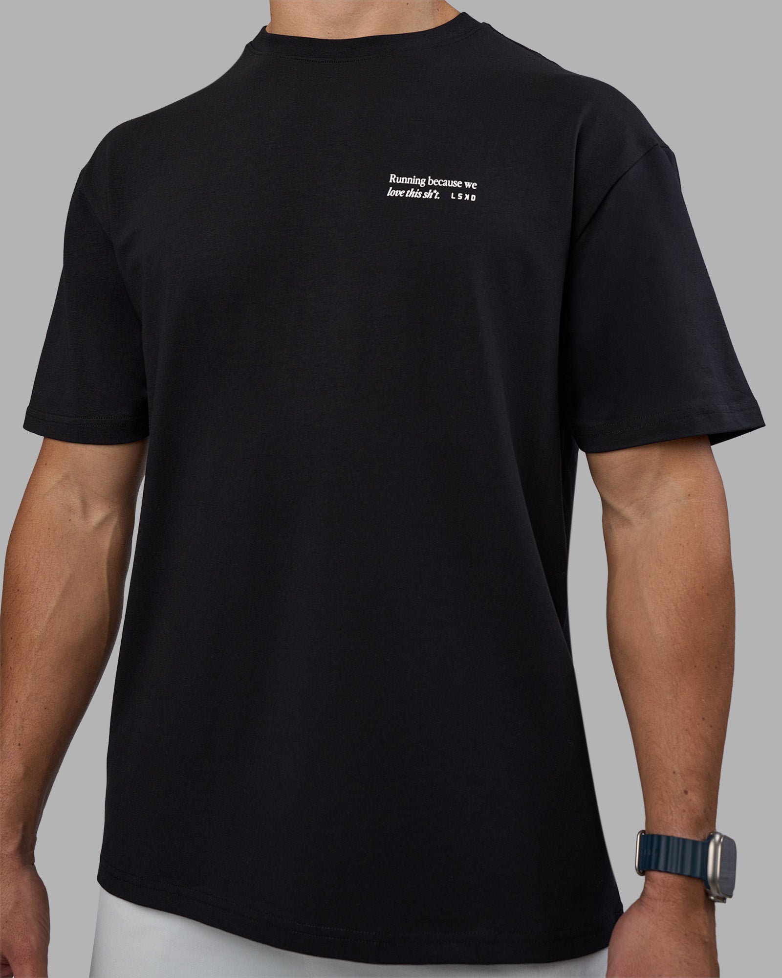 Today's Run FLXCotton Oversized Tee - Black-White | LSKD – LSKD US