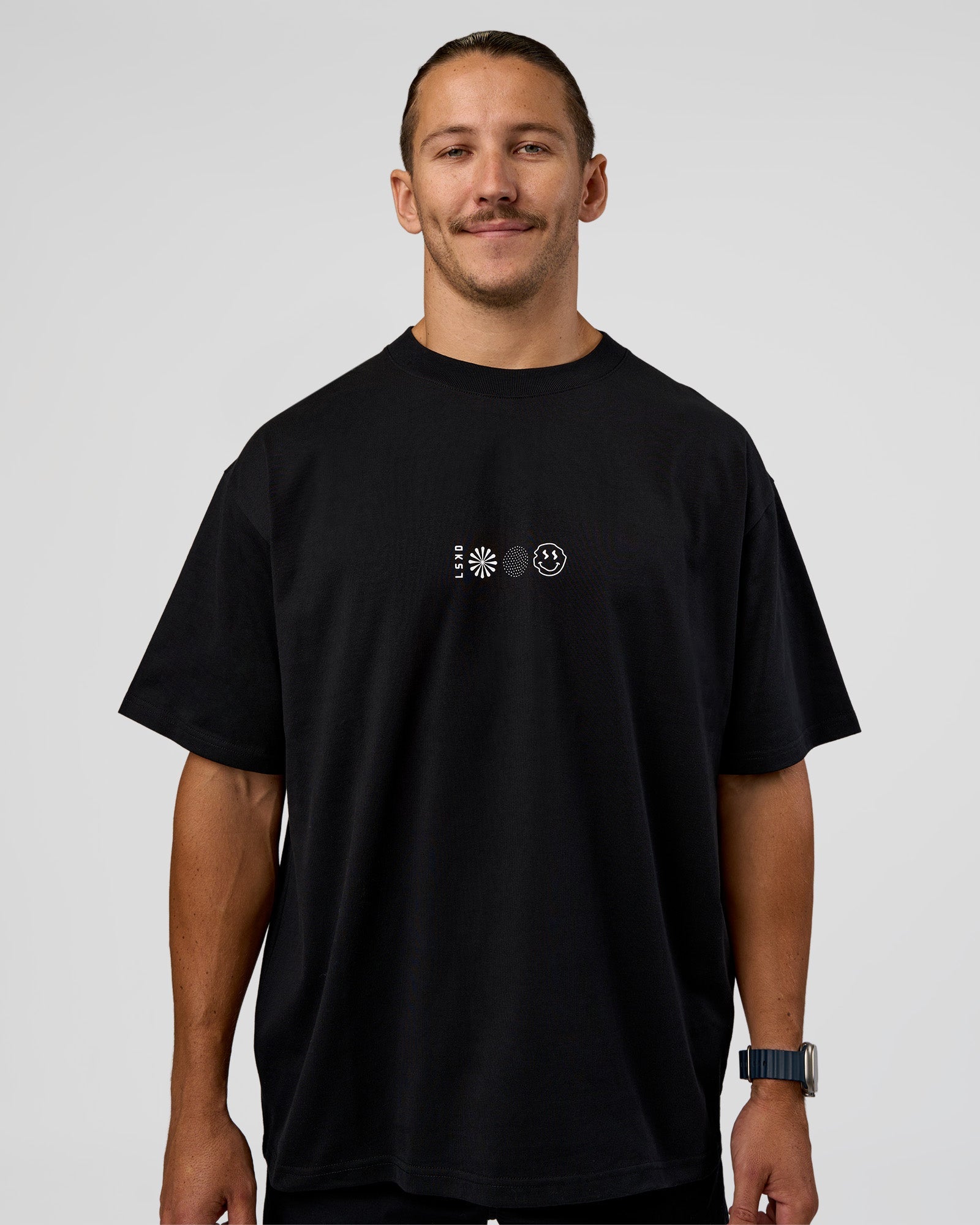 Trust The Process Heavyweight Unisex Oversized Tee - Black-White