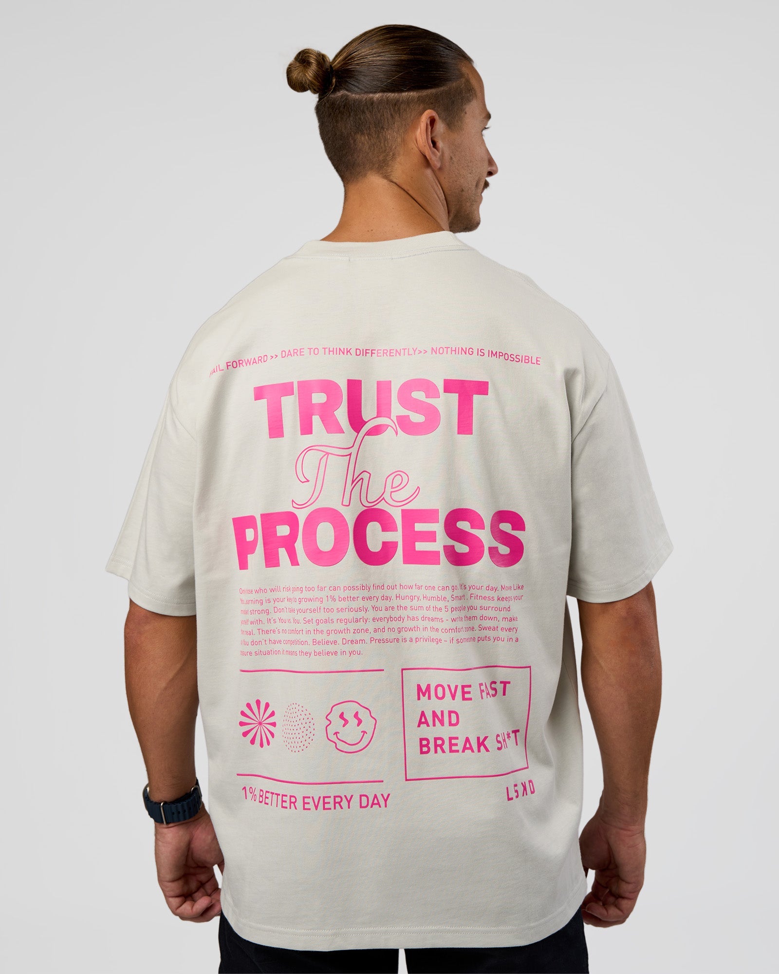 Trust The Process Heavyweight Unisex Oversized Tee - Digital Mist