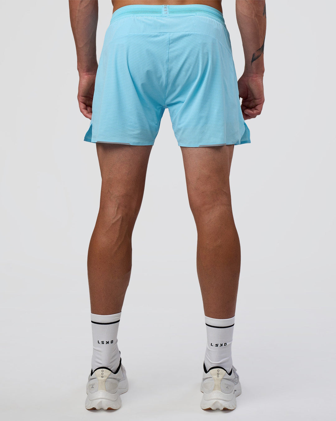 Man wearing UltraAir 5" Lined Performance Short - Baltic Sea | Model:Konnor | Size:M
