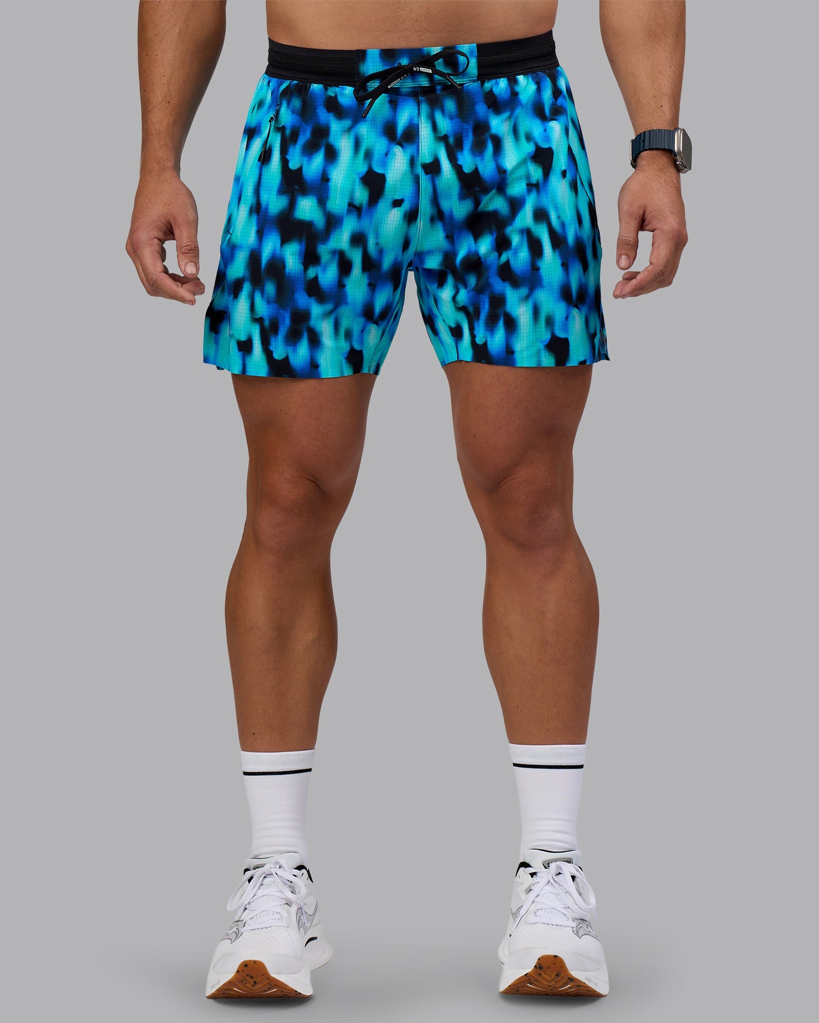 Man wearing UltraAir 5" Lined Performance Short - Luminous | Model:Jaiden | Size:M