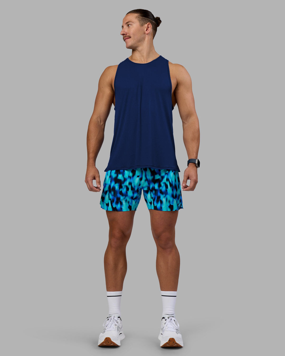 Man wearing UltraAir 5&quot; Lined Performance Short - Luminous | Model:Jaiden | Size:M
