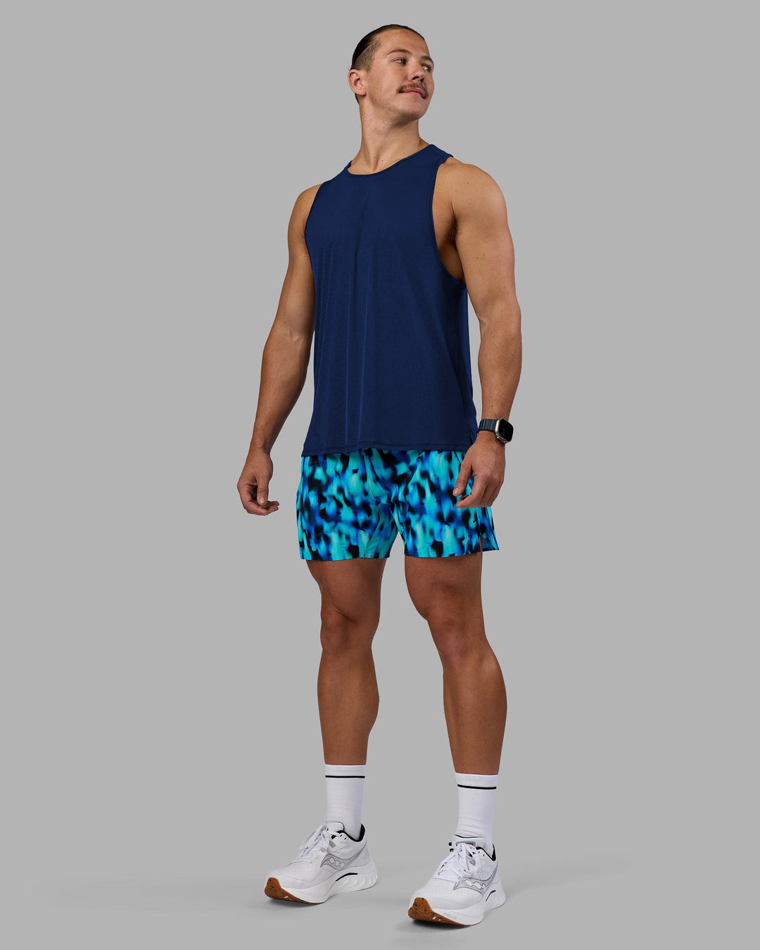 Man wearing UltraAir 5&quot; Lined Performance Short - Luminous | Model:Jaiden | Size:M