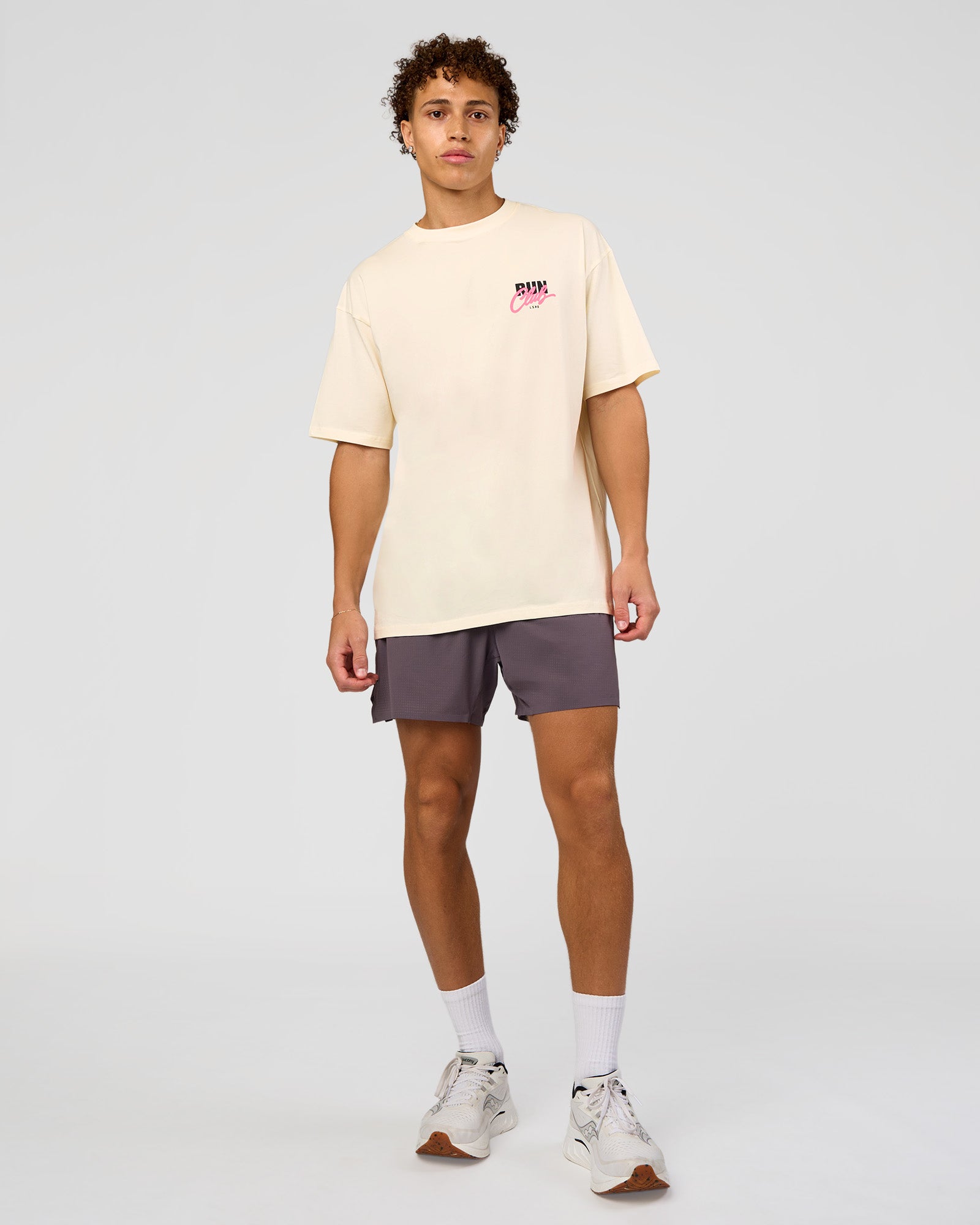 Values Run Club FLXCotton Tee - Off White-Candy Pink | LSKD – LSKD US