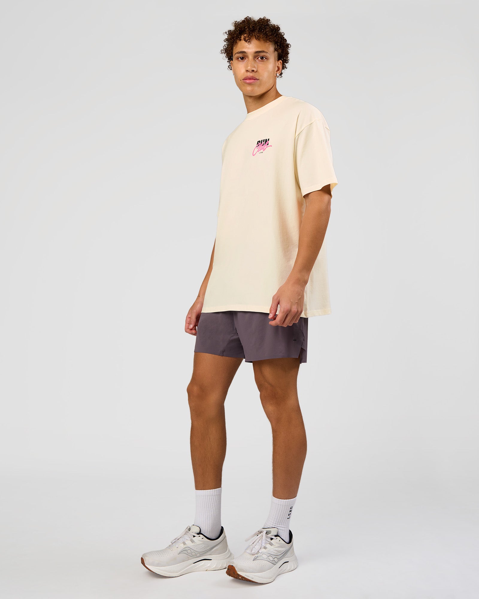 Values Run Club FLXCotton Tee - Off White-Candy Pink | LSKD – LSKD US
