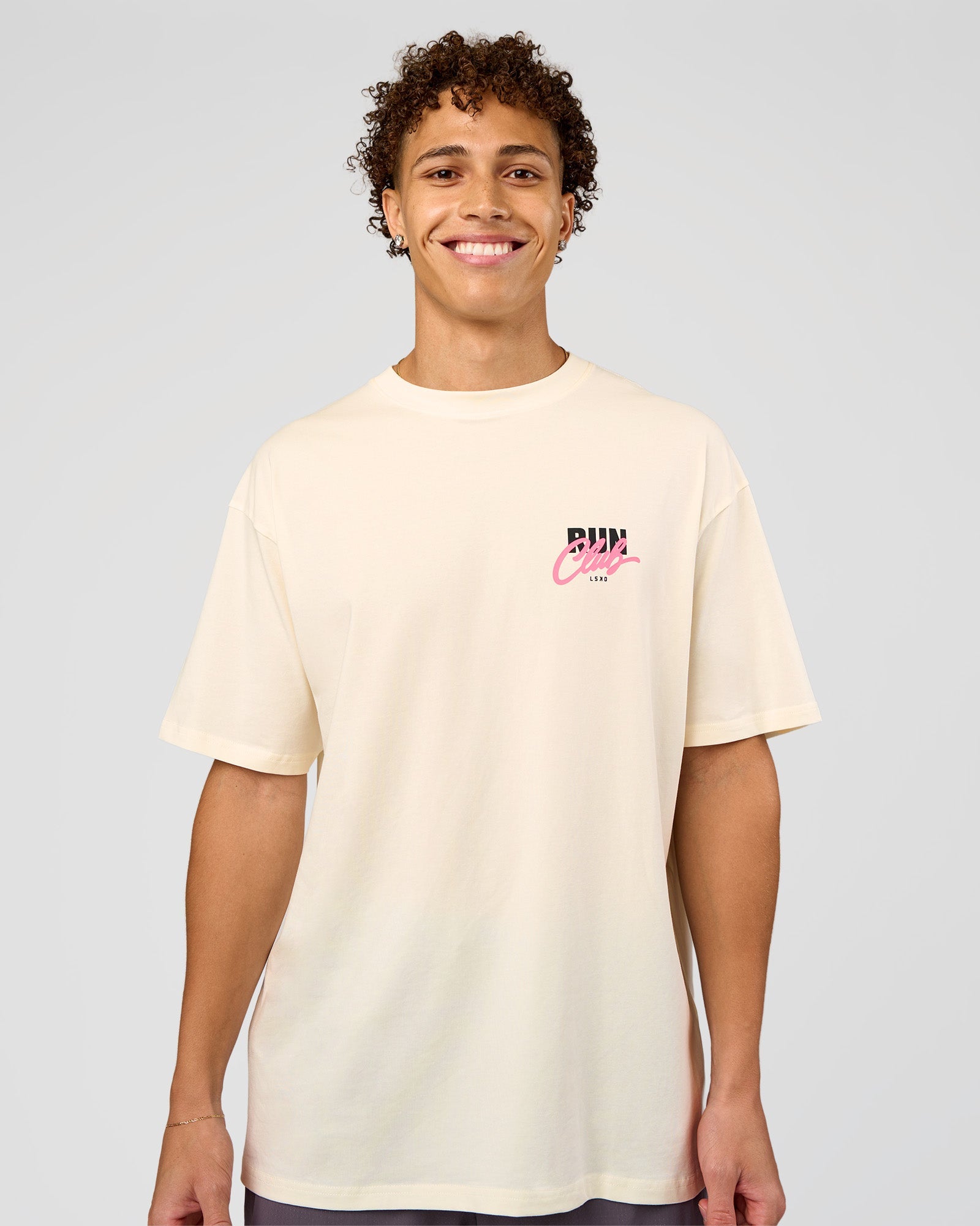Values Run Club FLXCotton Tee - Off White-Candy Pink | LSKD – LSKD US
