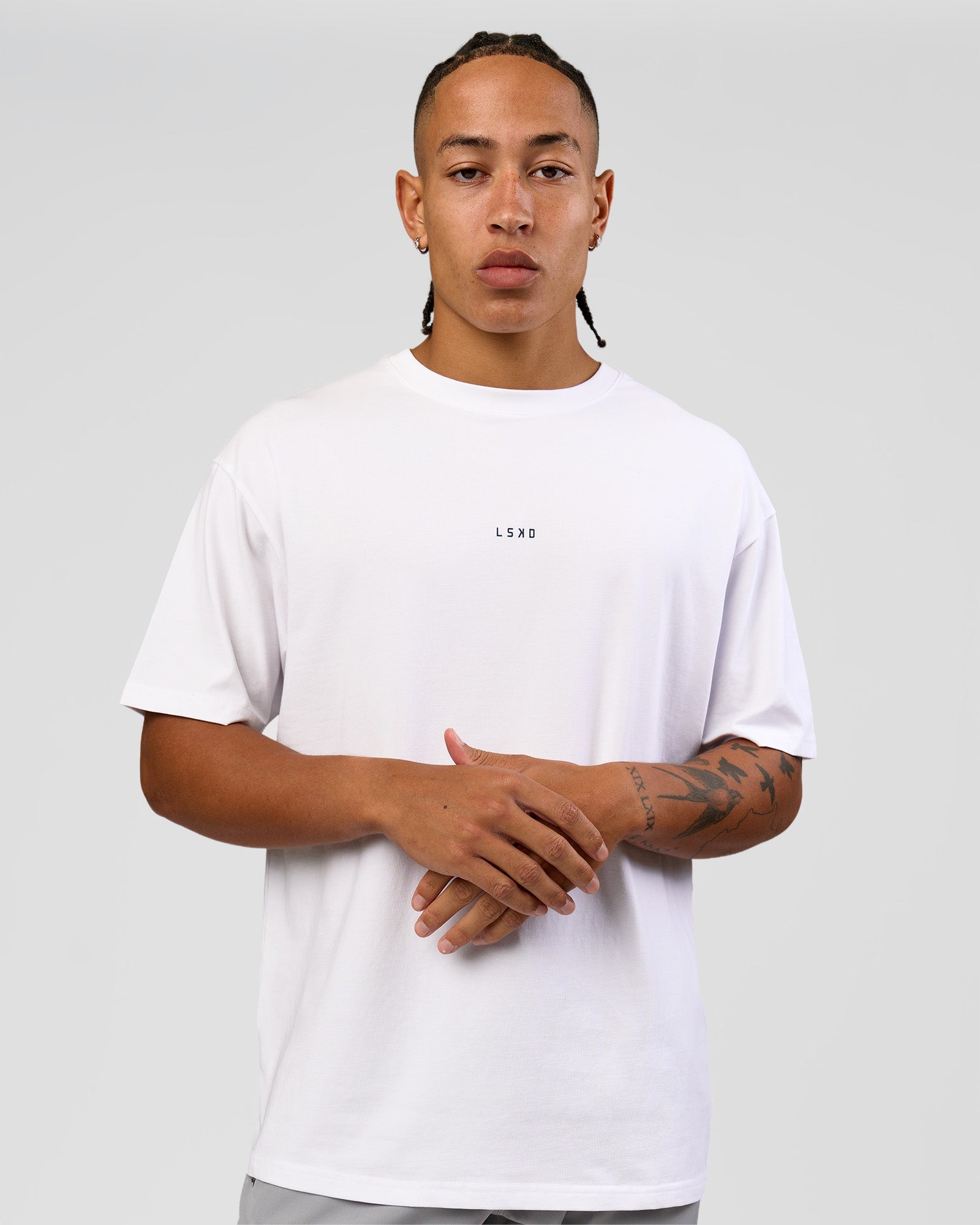 Run Like The Wind FLXCotton Oversized Tee - White-Future Navy