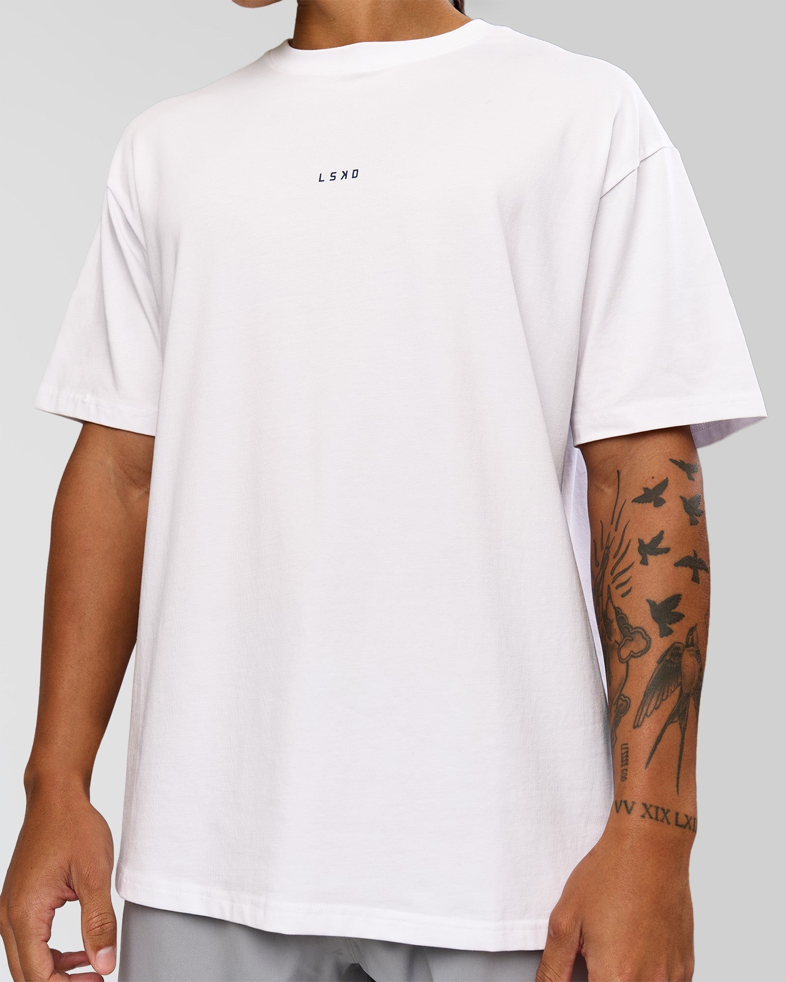 Run Like The Wind FLXCotton Oversized Tee - White-Future Navy