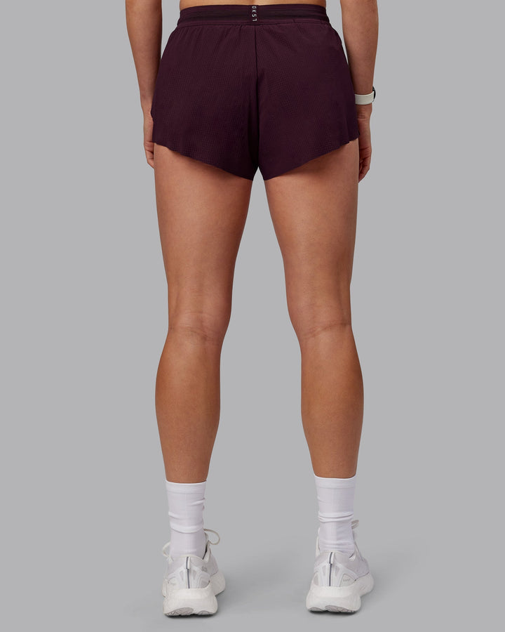 Woman wearing Accelerate 3&quot; Run Shorts - Mulberry
