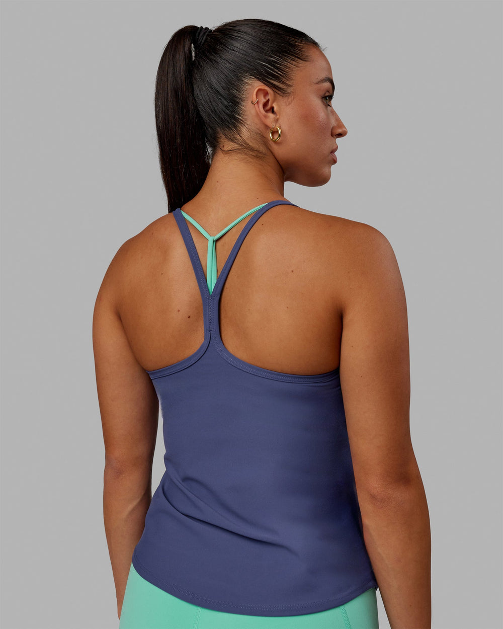 Woman wearing Agility Active Tank - Future Dusk