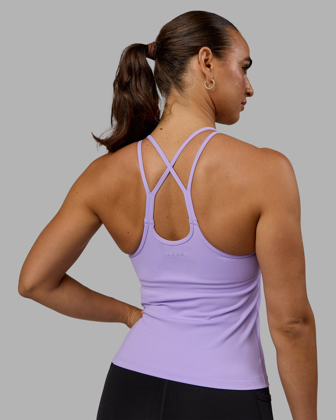 Woman wearing Balance Active Shelf Bra Tank - Pale Lilac