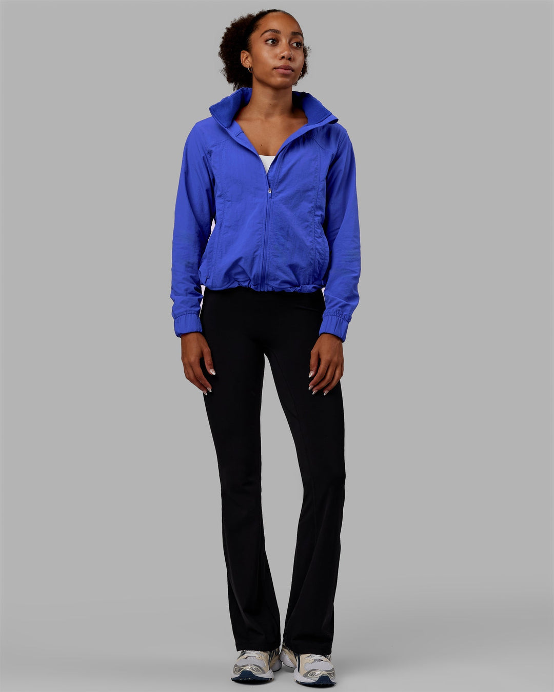 Woman wearing Barely There Jacket - Power Cobalt