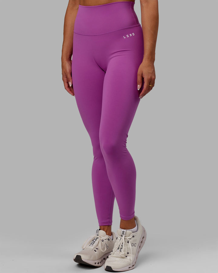 Woman wearing Base 2.0 Full Length Leggings - Hyper Violet