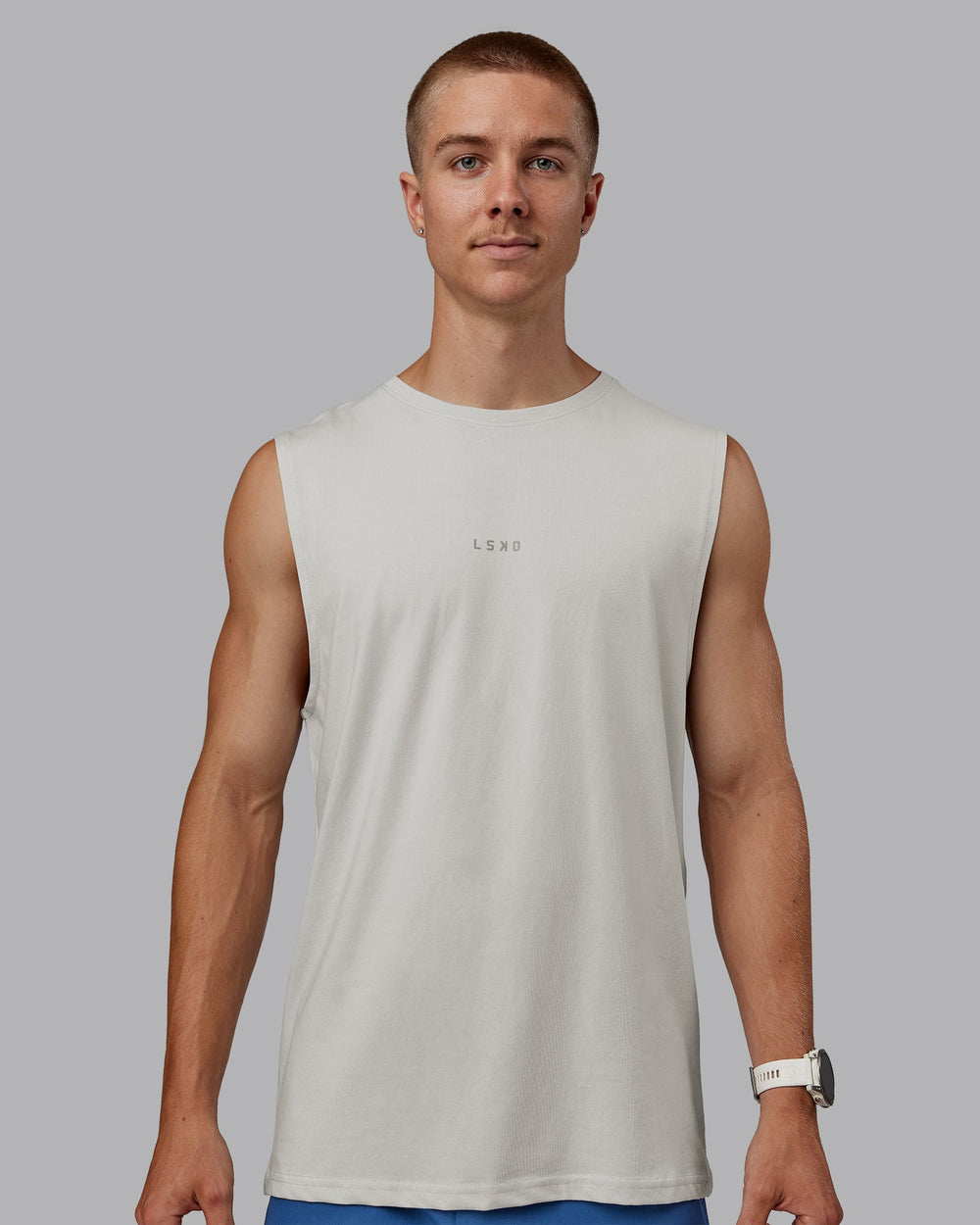 Man wearing Base FLXCotton Tank - Digital Mist