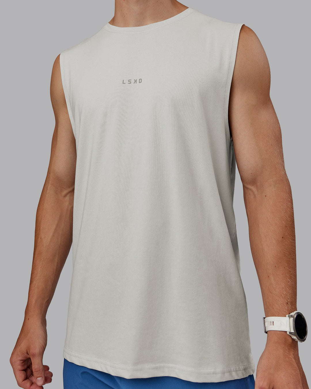 Man wearing Base FLXCotton Tank - Digital Mist