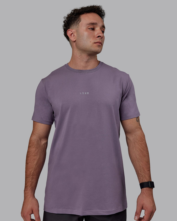 Man wearing Base FLXCotton Tee - Purple Sage
