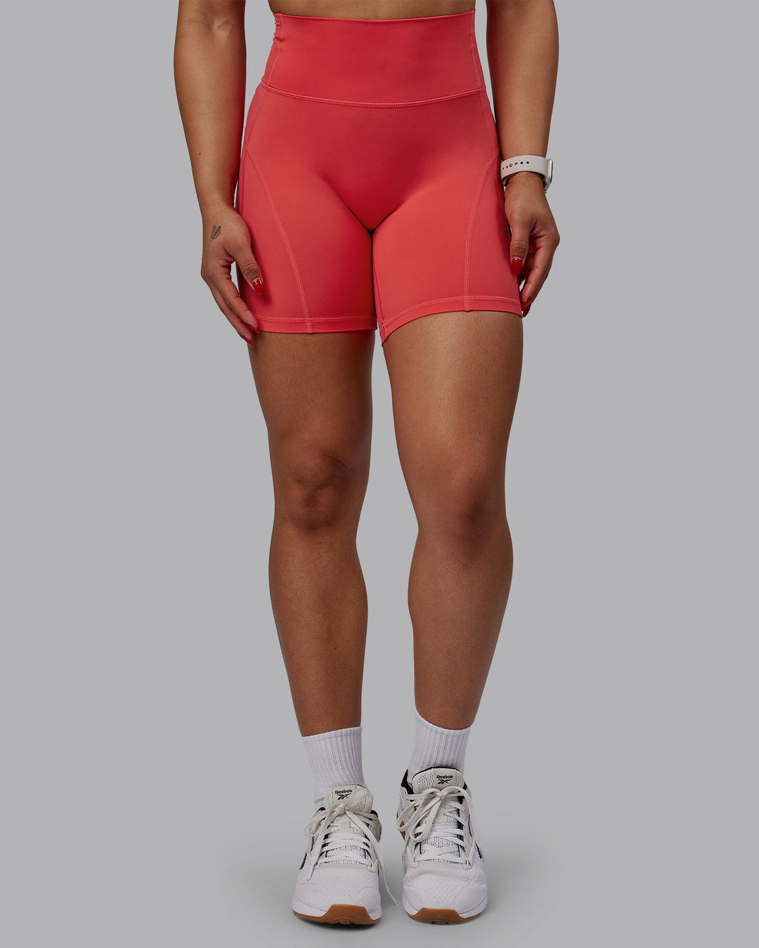 Woman wearing Bend Mid-Length Shorts - Cayenne