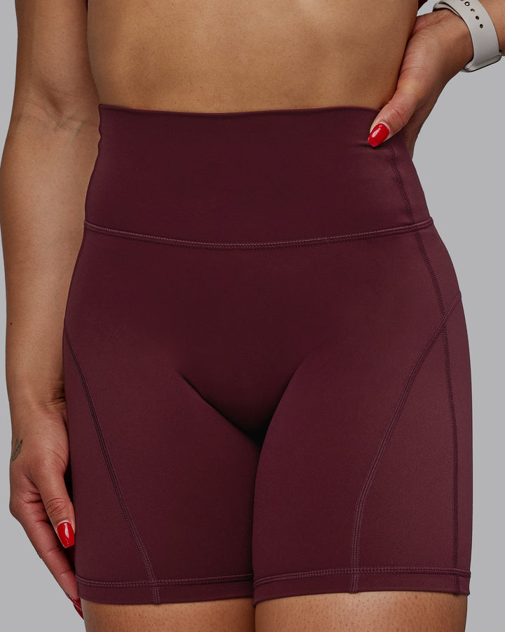 Woman wearing Bend Mid-Length Shorts - Dark Cherry
