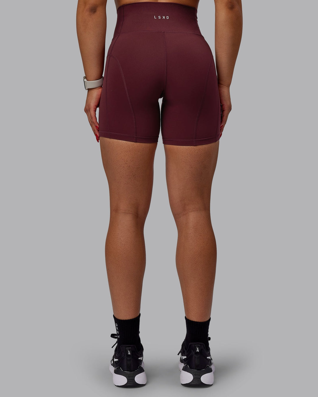 Woman wearing Bend Mid-Length Shorts - Dark Cherry