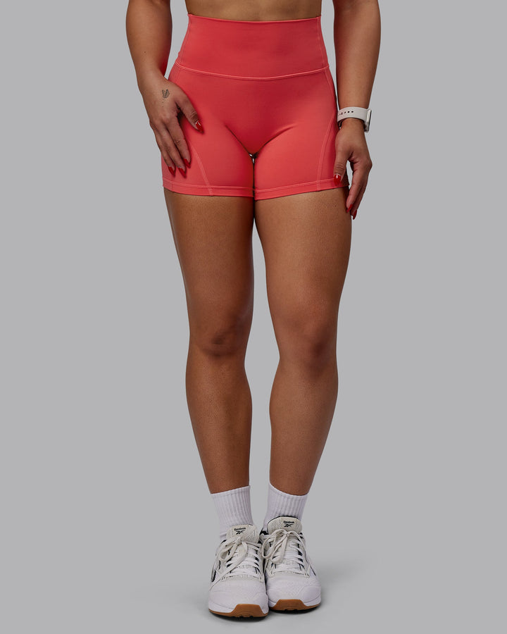 Woman wearing Bend X-Length Shorts - Cayenne
