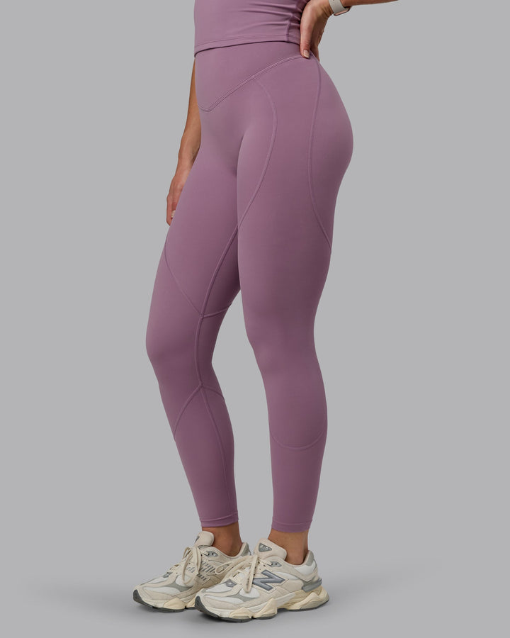 Woman wearing Blaze Full Length Leggings - Grape
