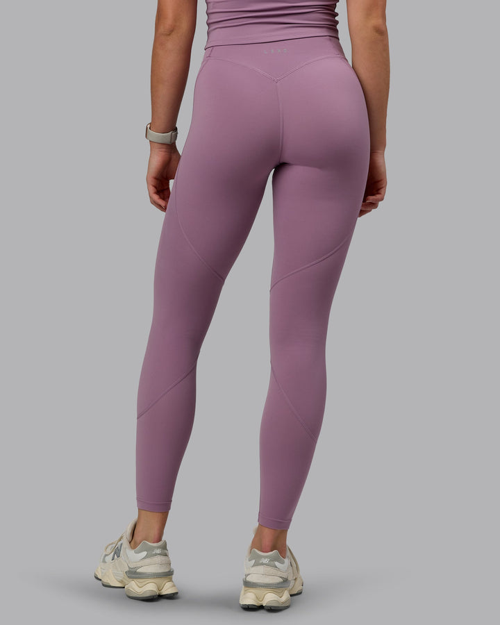 Woman wearing Blaze Full Length Leggings - Grape
