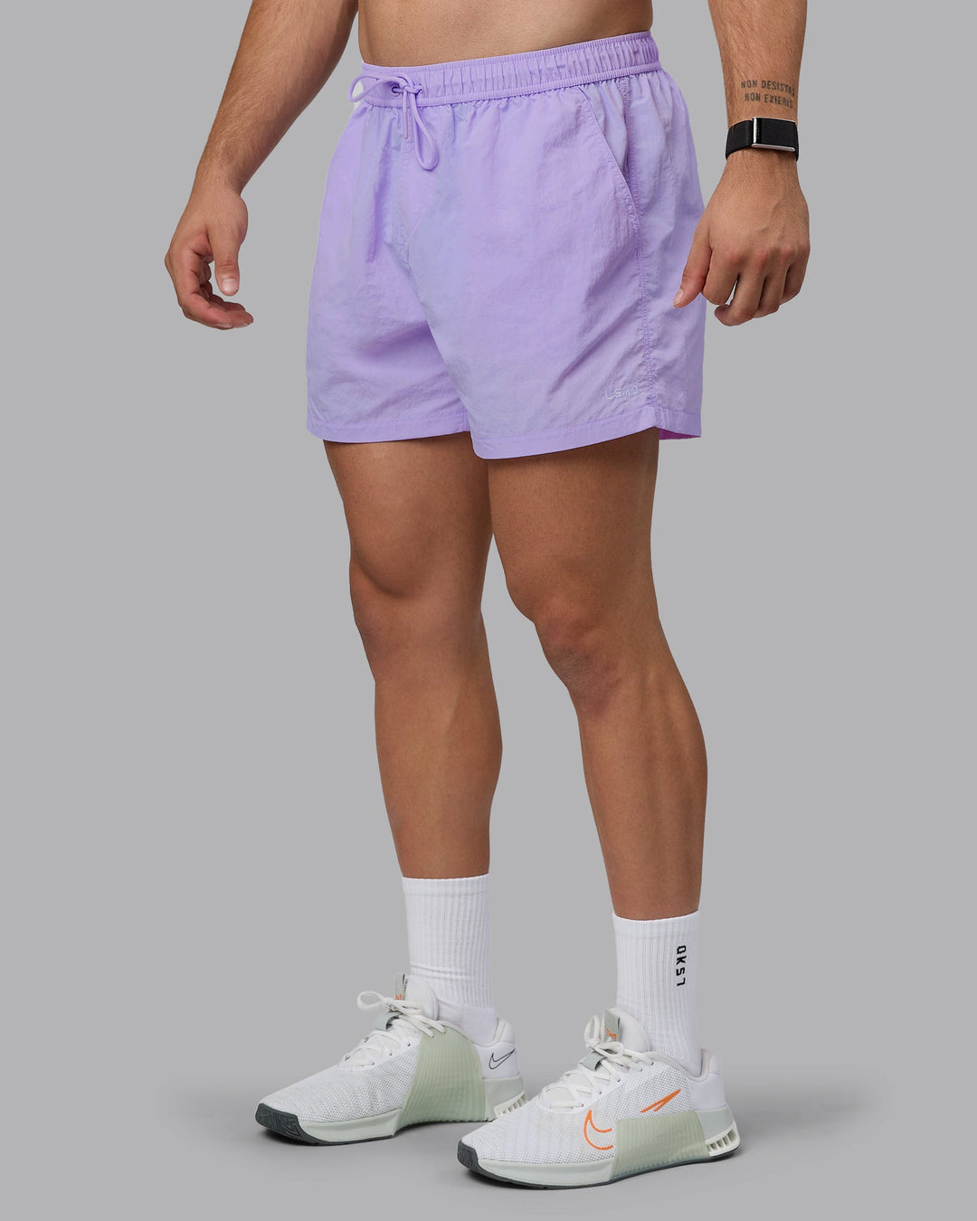 Man wearing Classic 5&quot; Shorts - Pastel Purple