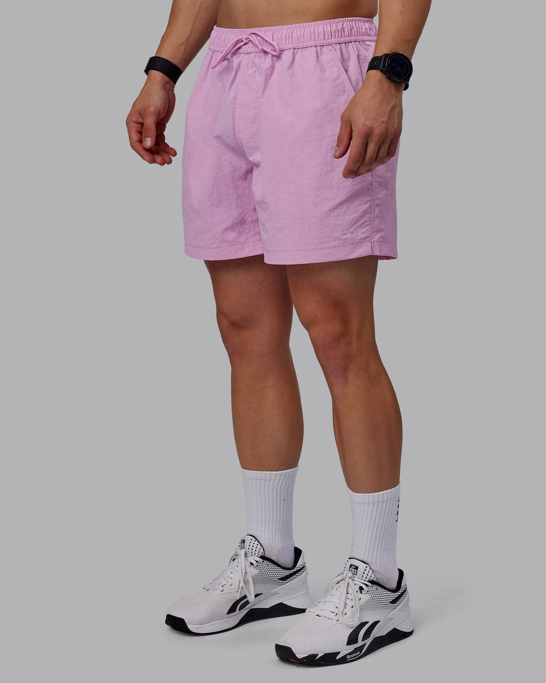 Man wearing Classic 5&quot; Shorts - Bubblegum