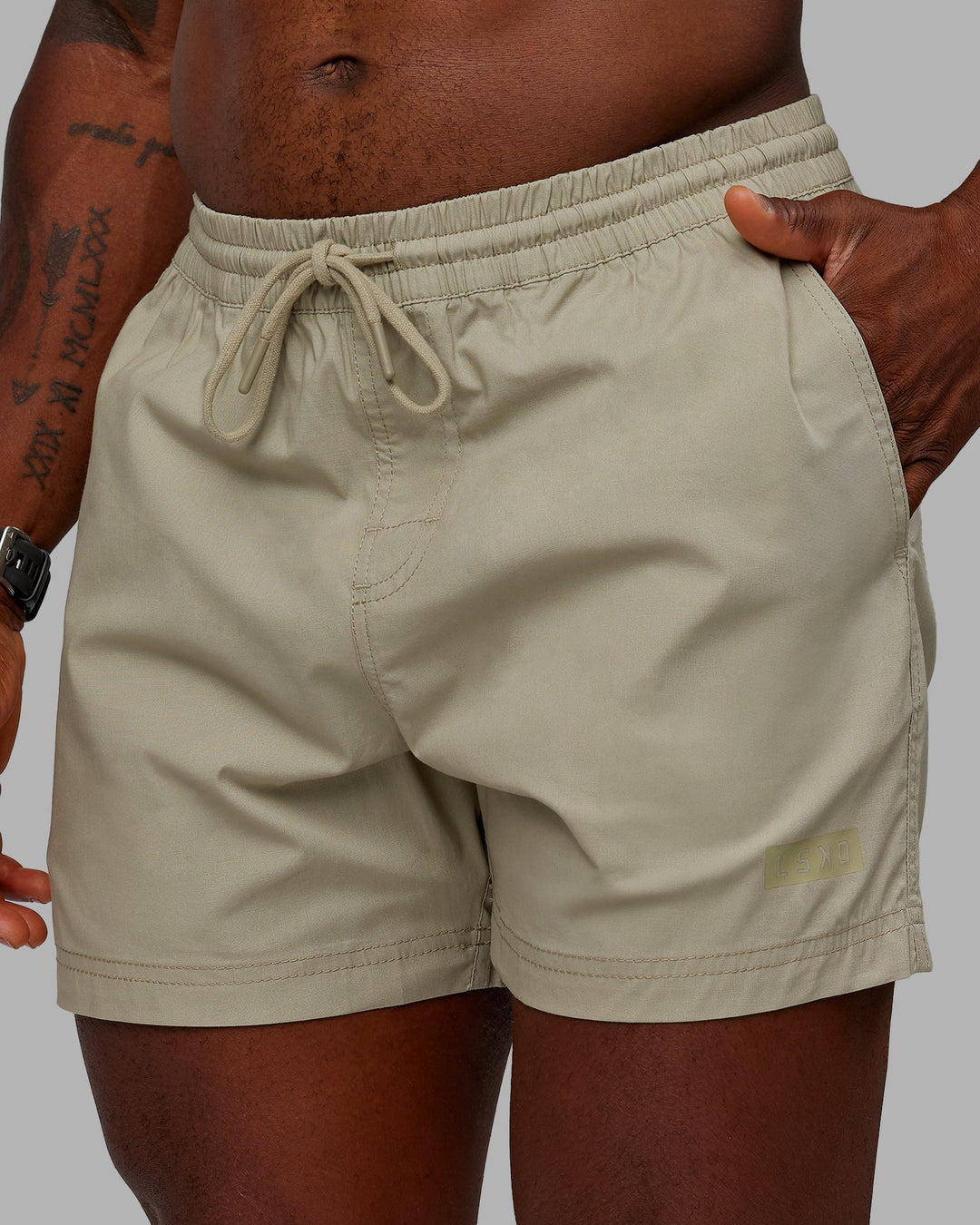 Man wearing Daily 5&quot; Shorts - Sustained Grey