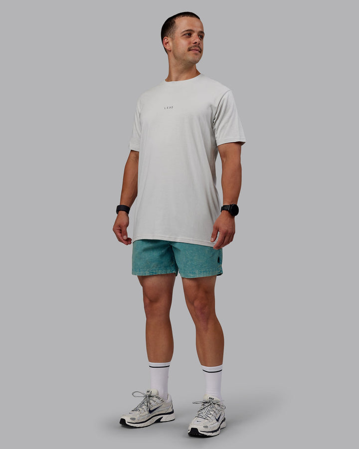 Man wearing Washed Daily 5&quot; Shorts - Sage Brush
